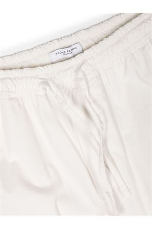 white cotton trousers PAOLO PECORA KIDS | P3619GESSO